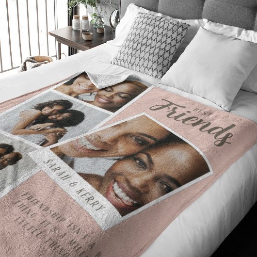 Fleece deken met foto collage van beste vrienden