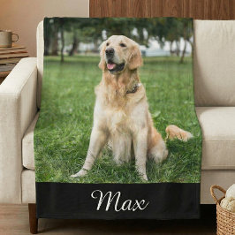 Fleece deken met foto van hond