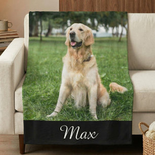 Fleece deken met foto van hond