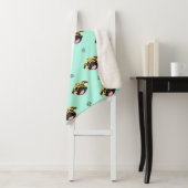 Fleece deken met lachend puggegezicht (In situ)