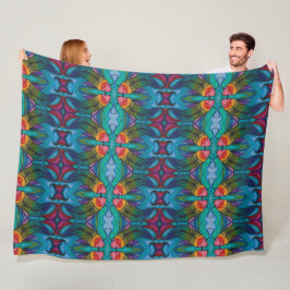 Fleece deken met regenboog Koi Fish Design