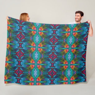 Fleece deken met regenboog Koi Fish Design