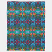 Fleece deken met regenboog Koi Fish Design (Voorkant)