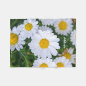 Fleece deken met witte daisy foto (Voorkant (Horizontaal))
