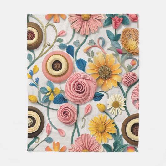 Fleece Deken Natuur's Perfect Patterns: Zonnebloem (Voorkant)