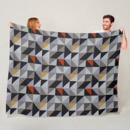 Fleece deken - Oranje geometrische driehoeken