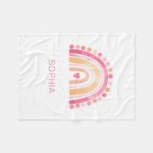 Fleece deken Rainbow, roze boho waterverf (Voorkant (Horizontaal))