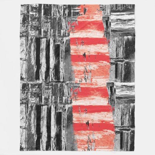 Fleece deken – Rood Pulse Abstract Design (Voorkant)