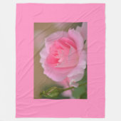 Fleece deken/roze roos deken (Voorkant)