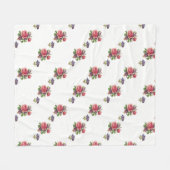 Fleece deken Roze rozen en viooltjes patroon (Voorkant (Horizontaal))