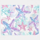 Fleece Deken Roze Zeester Patroon (Voorkant (Horizontaal))