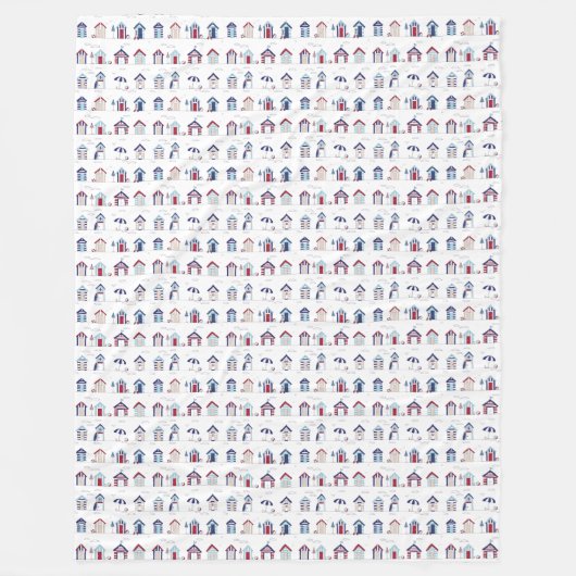 Fleece Deken - Strandhutten (Voorkant)