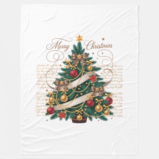 Fleece deken - volwassene vrolijk kerstdeken (Voorkant)