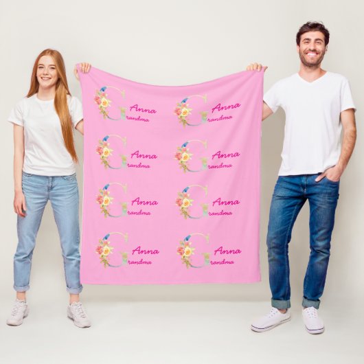 Fleece deken voor oma met naam (In situ)