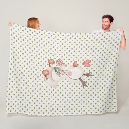 Fleece Deken w / Schattige Eend (In situ)