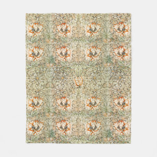 FLEECE DEKEN: WILLIAM MORRIS : HONEYSUCKLE DEKEN