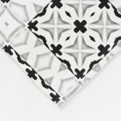 Fleece deken, wit & zwart geometrisch patroon (Hoek)