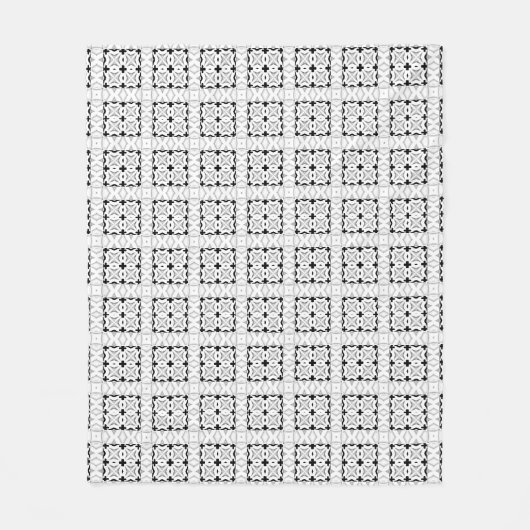 Fleece deken, wit & zwart geometrisch patroon deken (Voorkant)