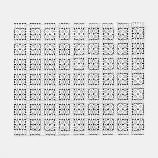 Fleece deken, wit & zwart geometrisch patroon deken (Voorkant (Horizontaal))