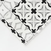 Fleece deken, wit & zwart geometrisch patroon deken (Hoek)