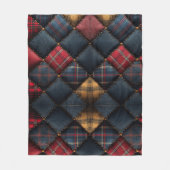 Fleece Dekenkussen Rood Marine Geel Patroon Deken (Voorkant)