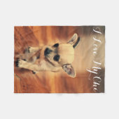 Fleece dekens met foto I Love My Chi (Voorkant (Horizontaal))