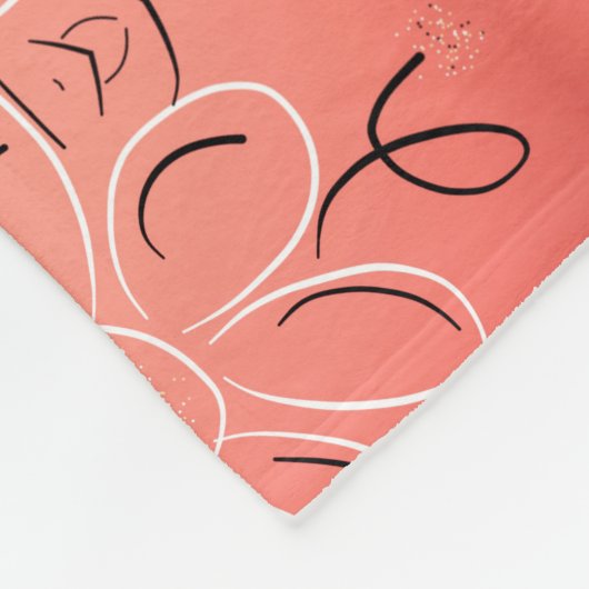 Fleece Designer Deken in Bourgondische koraal (Hoek)