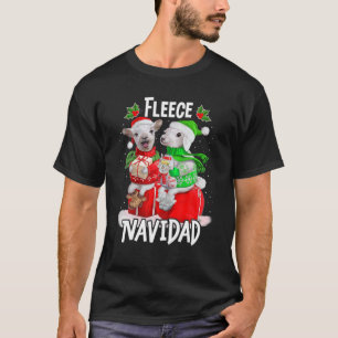 Fleece Feliz Navidad Funny Cute Sheep Kerstmis T-shirt