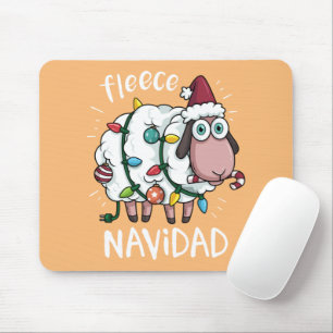 Fleece Feliz Navidad Grappig Schattig Schaap Kerst Muismat