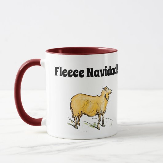Fleece Feliz Navidad Grappige Kerstmis Schaap Joke Mok (Links)