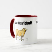 Fleece Feliz Navidad Grappige Kerstmis Schaap Joke Mok (Voorkant links)