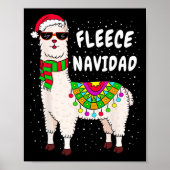 Fleece Feliz Navidad Llama Kerstmis Gif Poster (Voorkant)