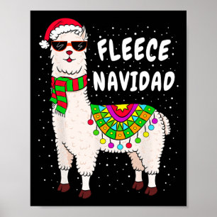 Fleece Feliz Navidad Llama Kerstmis Gif Poster