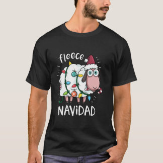 Fleece Feliz Navidad Mexicaans Spaans Xmas Schaap T-shirt
