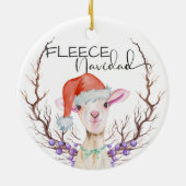 Fleece Kerstman Knuffel Lam Kerstmis Keramisch Ornament (Achterkant)