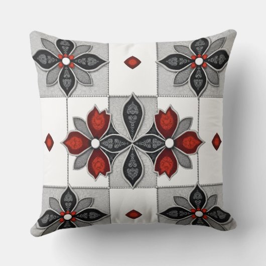 fleece met bloemenpatroon kussen (Achterkant)