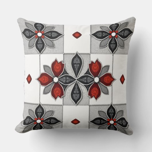 fleece met bloemenpatroon kussen (Voorkant)