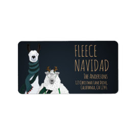 Fleece Navidad Chic Funny Quirky Llama & Sheep Pun Etiket