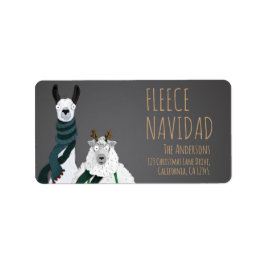 Fleece Navidad Chic Funny Quirky Llama & Sheep Pun Etiket