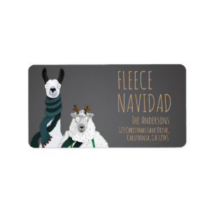 Fleece Navidad Chic Grappige Ongewone Llama & Scha Etiket