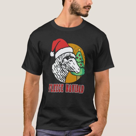 Fleece Navidad Christmas Humor Holiday Sheep Fleec T-shirt (Voorkant)