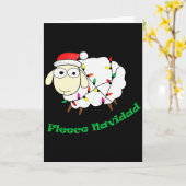 Fleece Navidad - Christmas Sheep Long Sleeve Kaart (Gele Bloem)