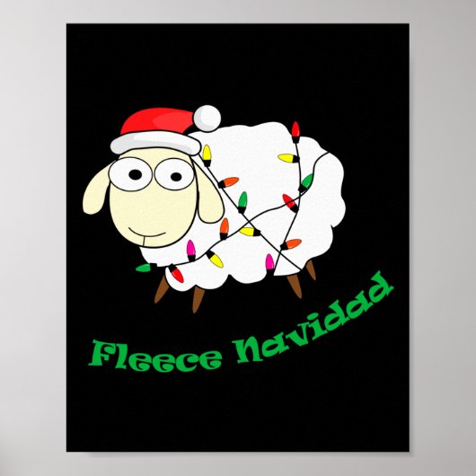 Fleece Navidad - Christmas Sheep Long Sleeve Poster (Voorkant)