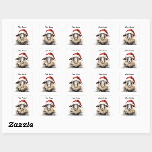 Fleece Navidad Christmas Sheep Sticker (Vel)