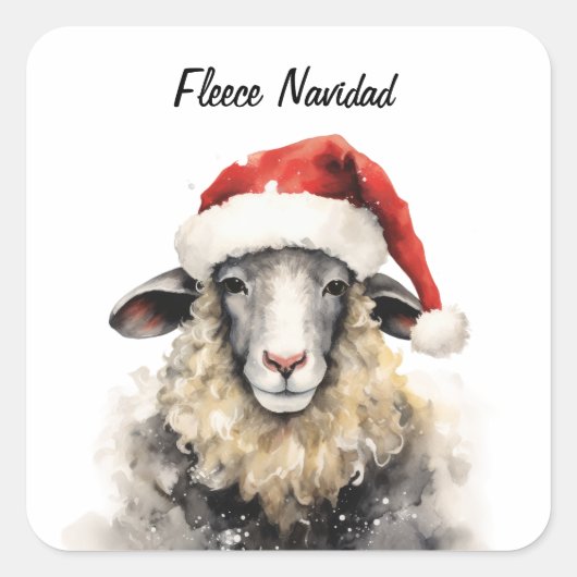 Fleece Navidad Christmas Sheep Sticker (Voorkant)