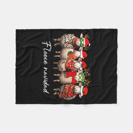 Fleece Navidad Christmas Spanish Sheep Santa Sheep (Voorkant (Horizontaal))