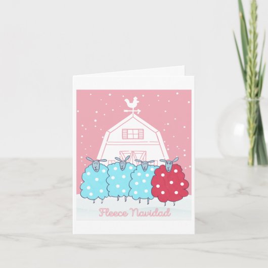 Fleece Navidad Cute Black Sheep Christmas Kaart (Voorkant)