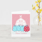 Fleece Navidad Cute Black Sheep Christmas Kaart (Gele Bloem)