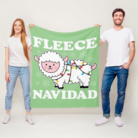 Fleece Navidad Feliz Funny KerstKawaii Sheep Deken (In situ)