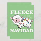 Fleece Navidad Feliz Funny KerstKawaii Sheep Kaart (Voorkant / Achterkant)